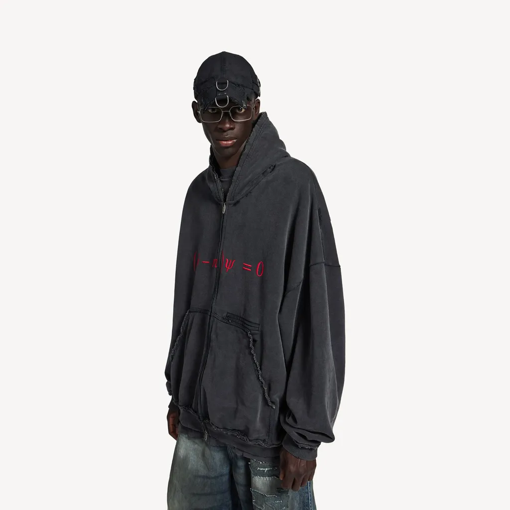 Dirac Equation Pulled Zip-Up Hoodie Large Fit