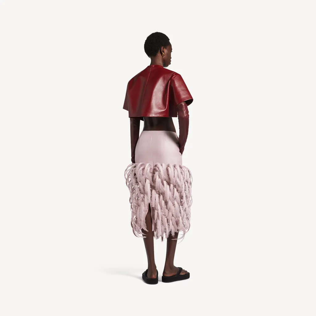 Fluffy Feathers Pencil Skirt