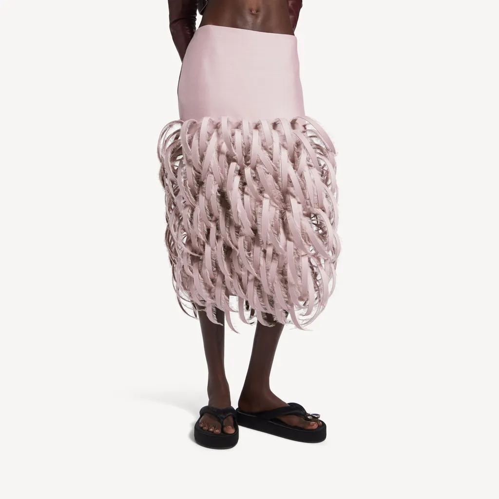 Fluffy Feathers Pencil Skirt