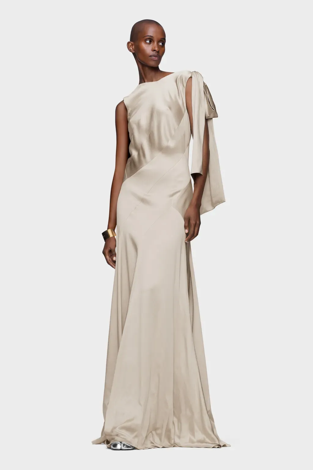 Bias-Cut Evening Gown