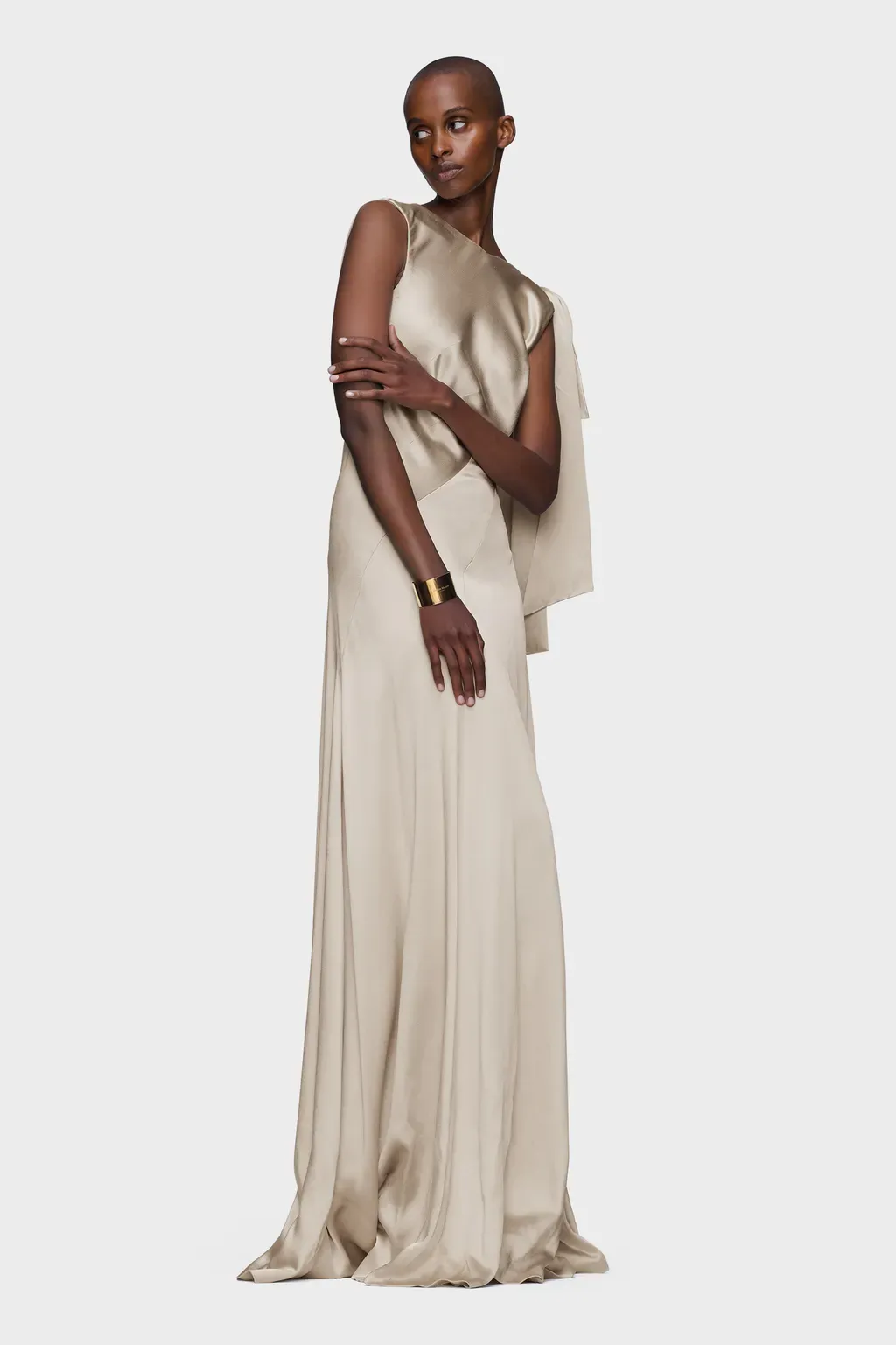 Bias-Cut Evening Gown