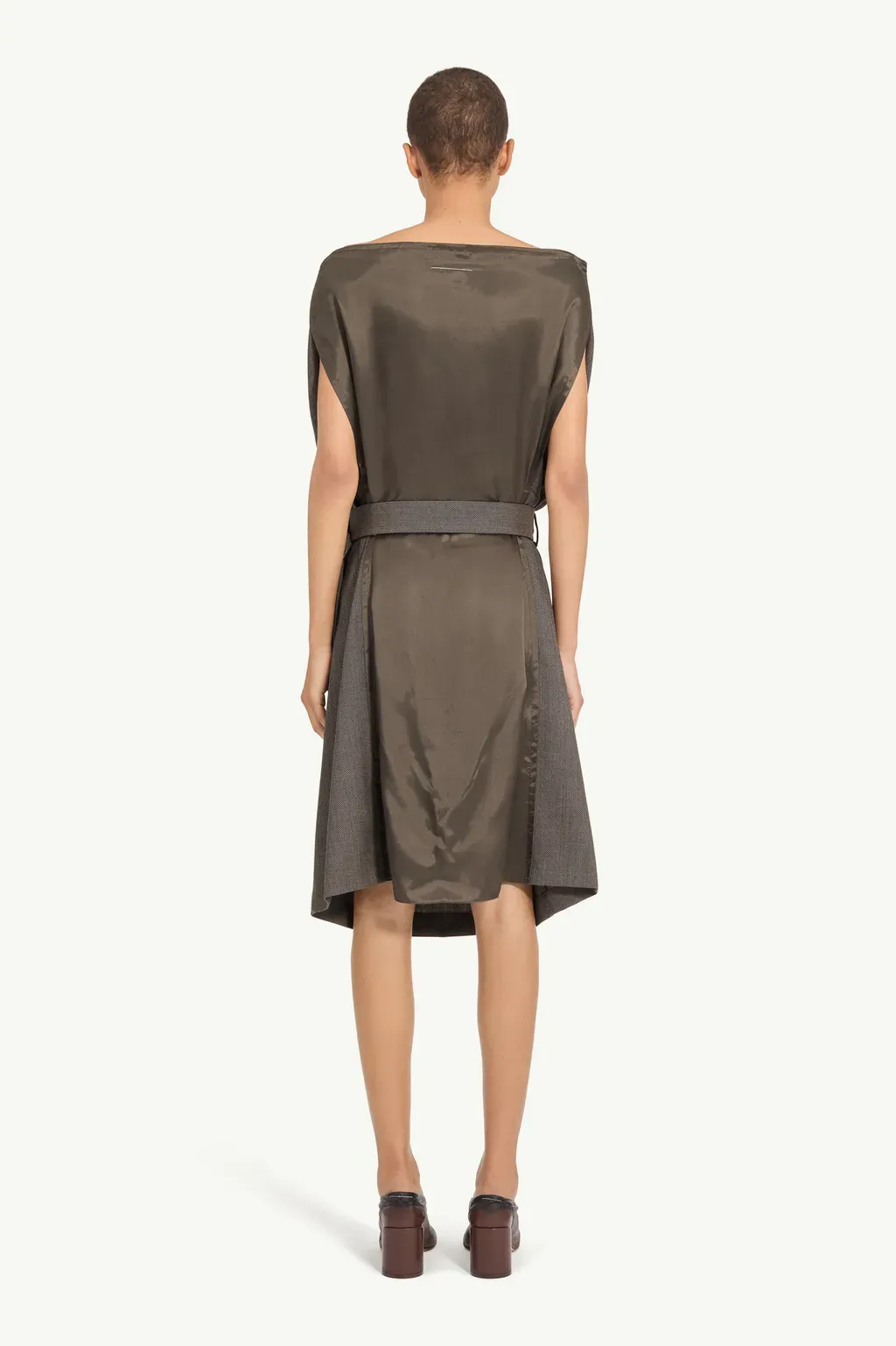 Belted Draped Midi Dress