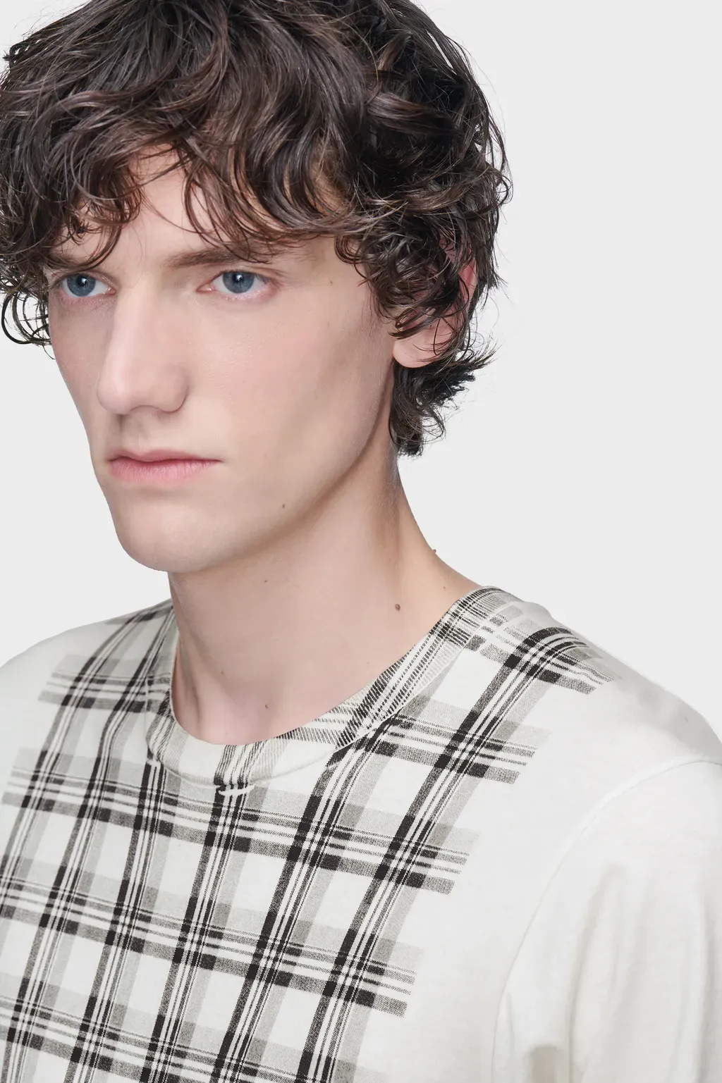 Cotton T-Shirt With Check Panel