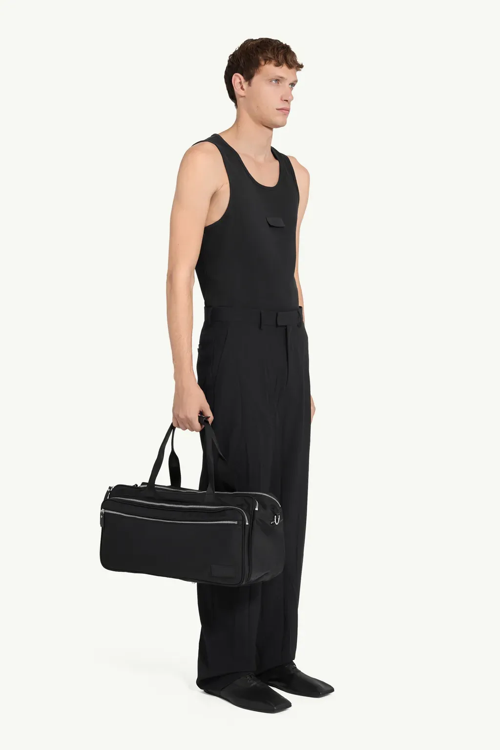 Creased Wool-Blend Trousers