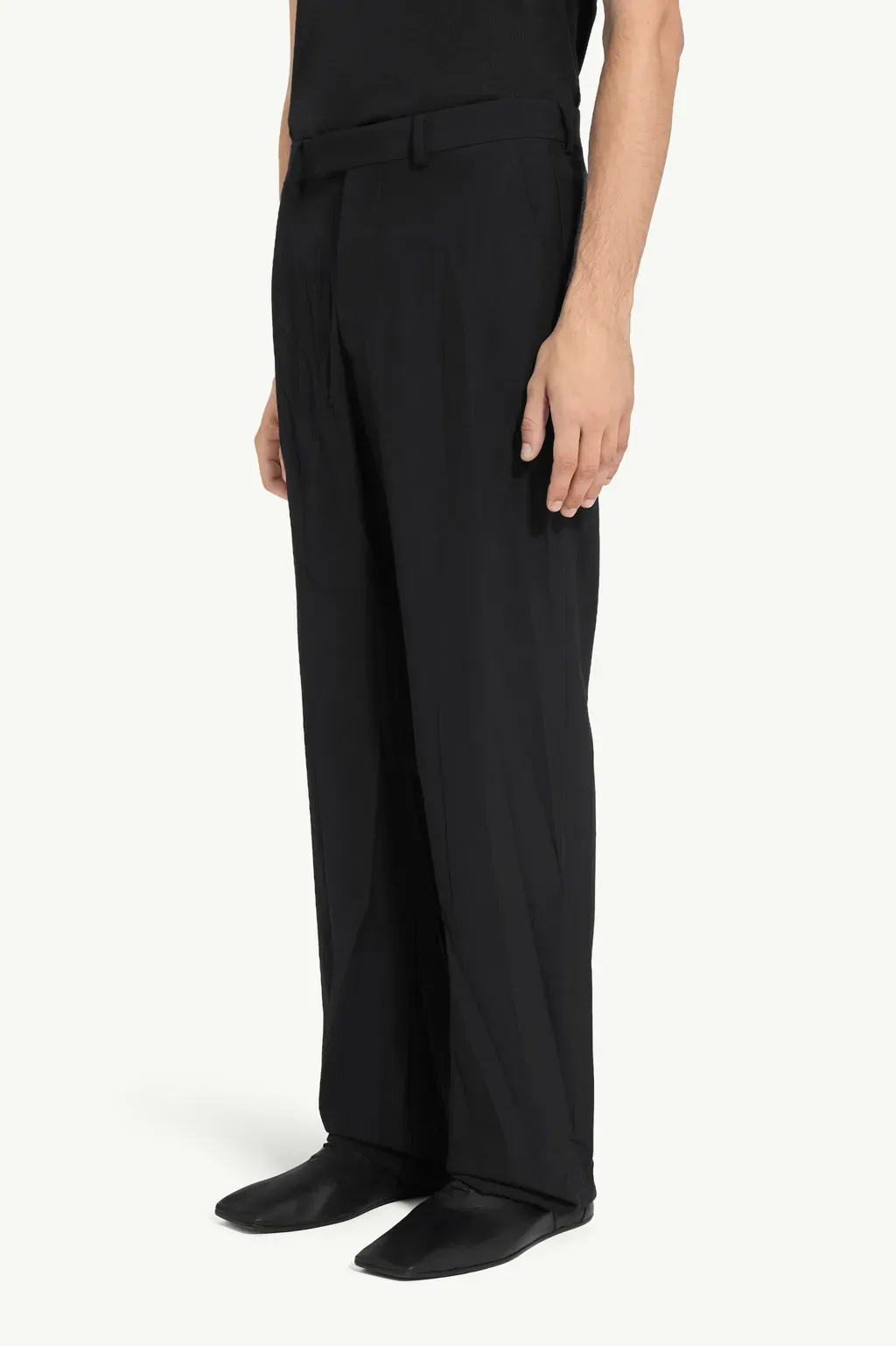 Creased Wool-Blend Trousers