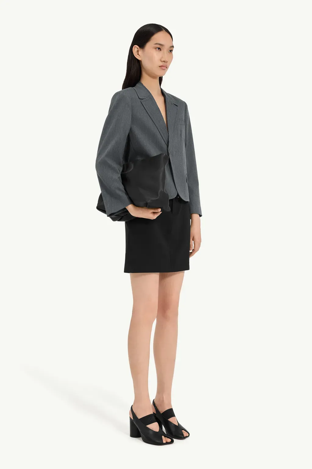 Cropped Wool Blend Blazer