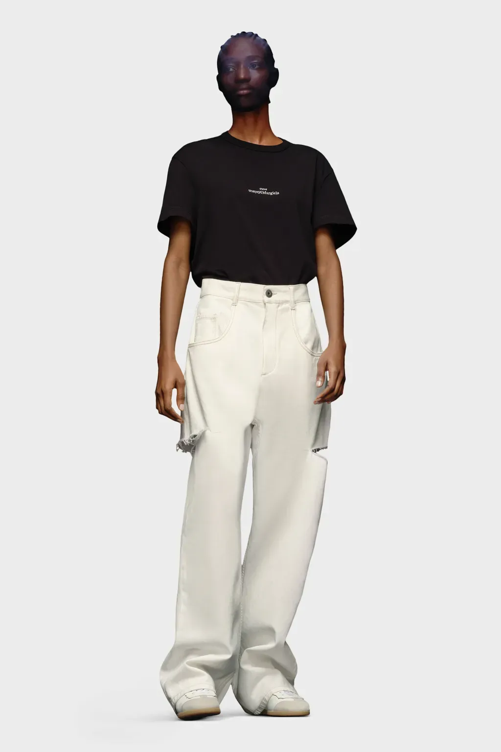 Denim Jeans With Slash Details