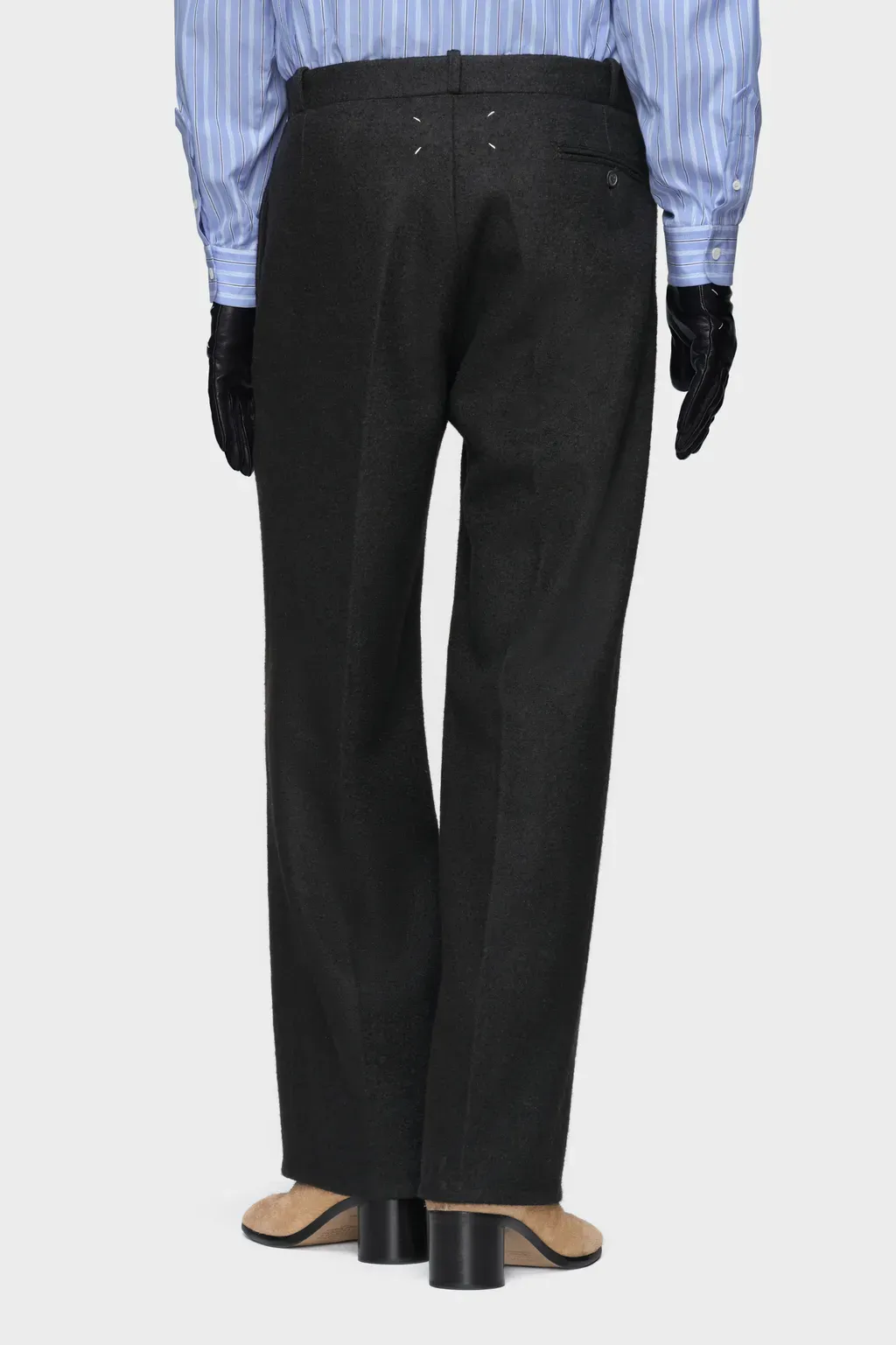 Felted Wool Straight-Leg Trousers