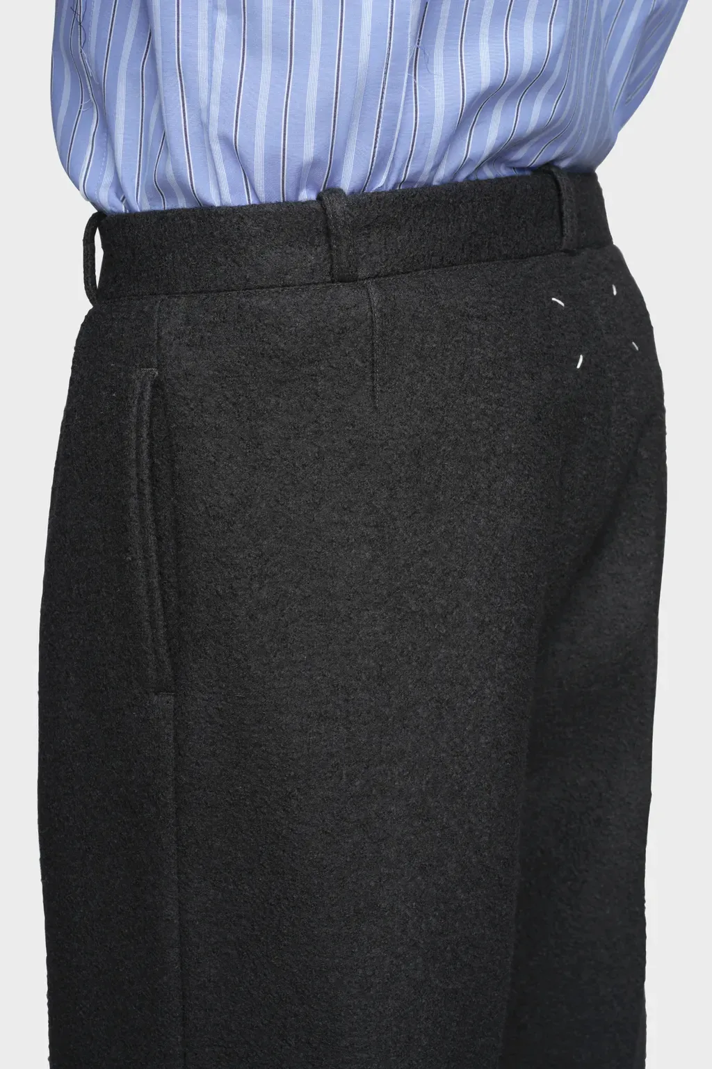 Felted Wool Straight-Leg Trousers
