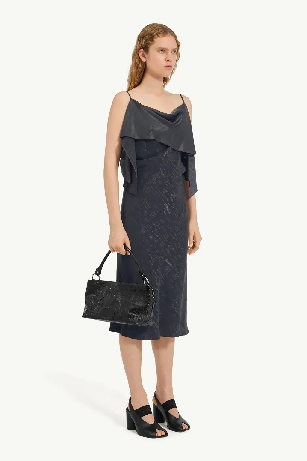 Folded Jacquard Slip Dress