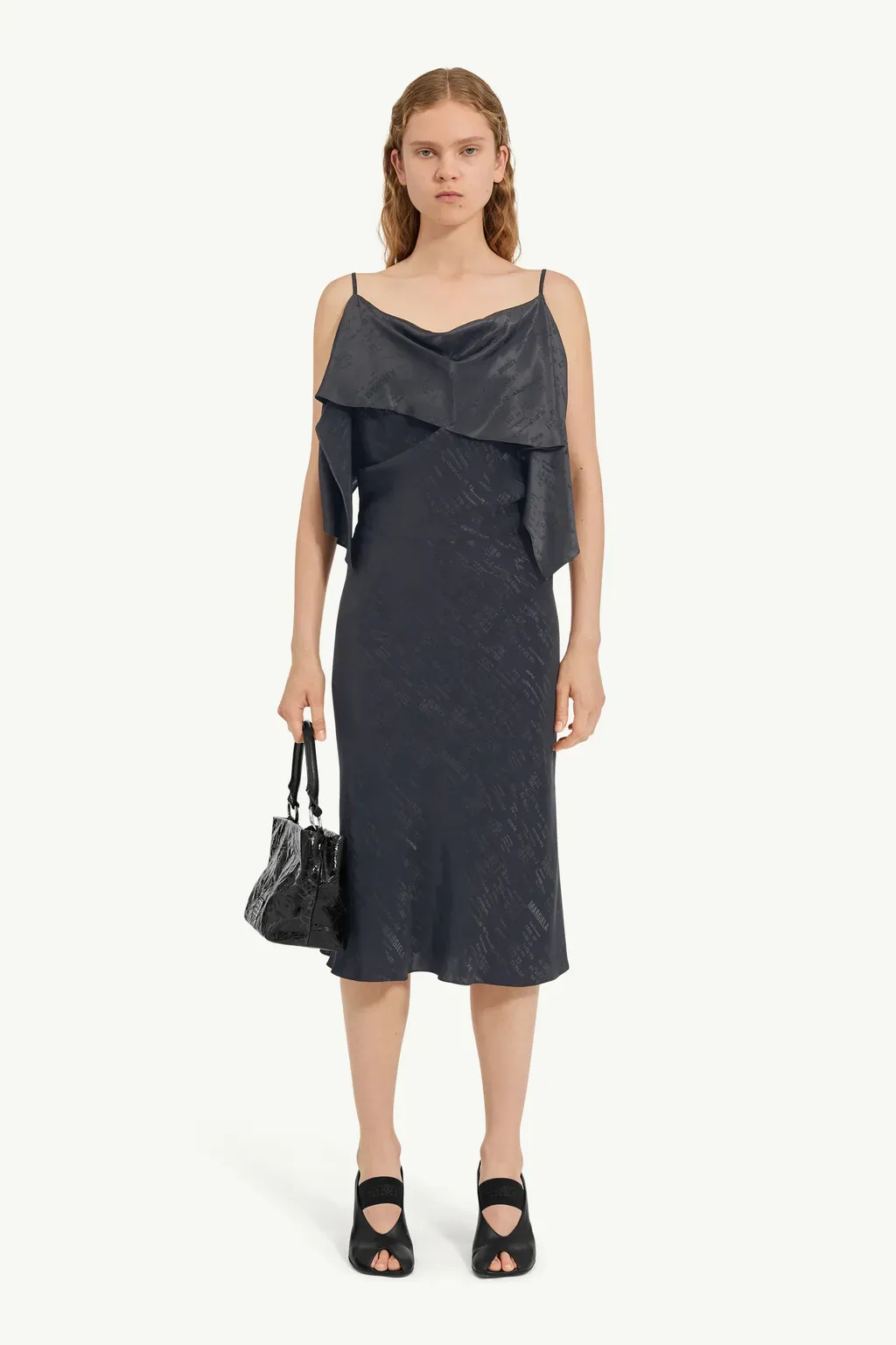 Folded Jacquard Slip Dress