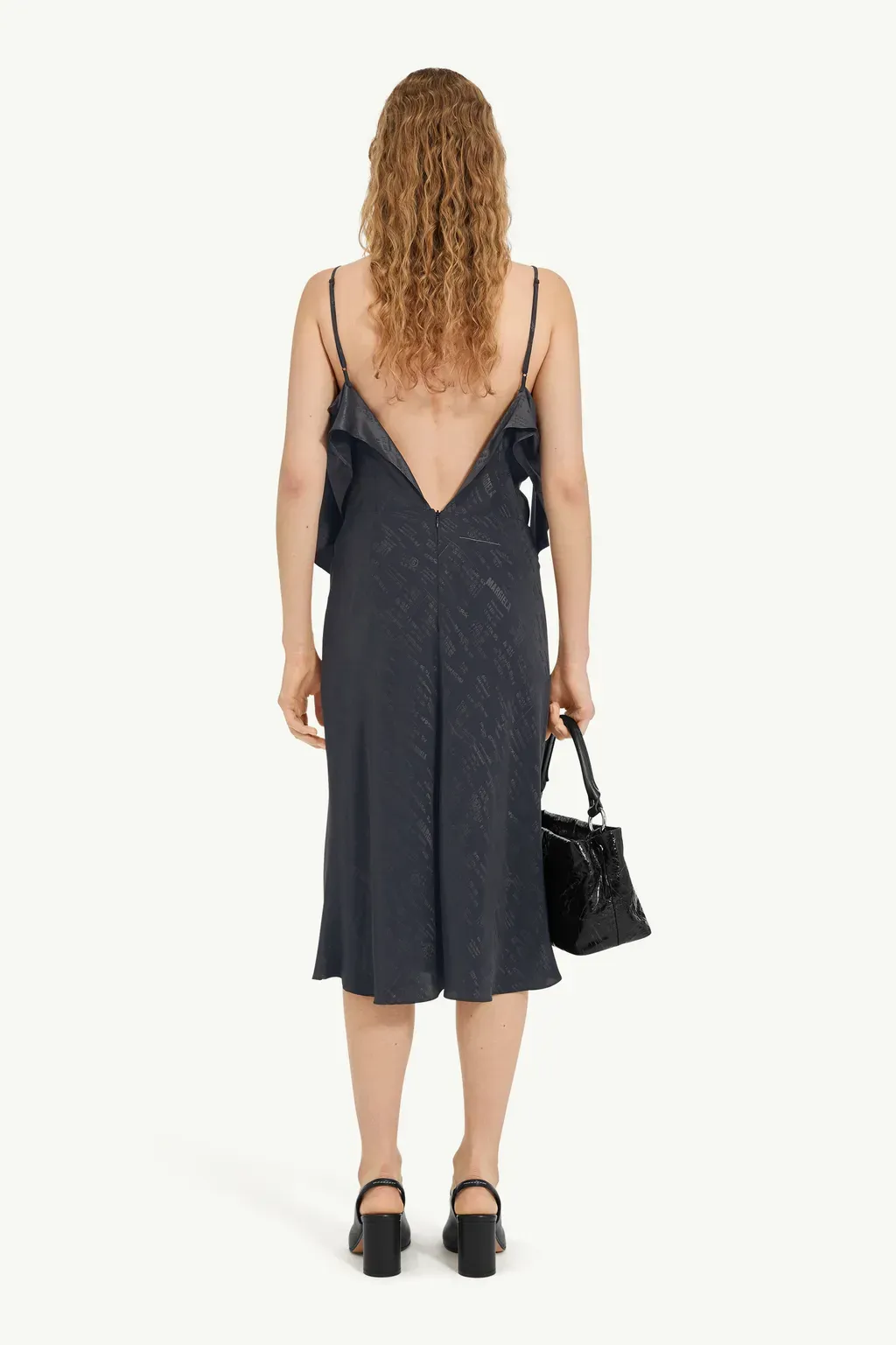 Folded Jacquard Slip Dress
