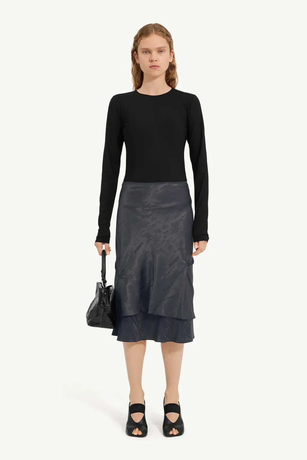 Folded Jacquard Slip Dress