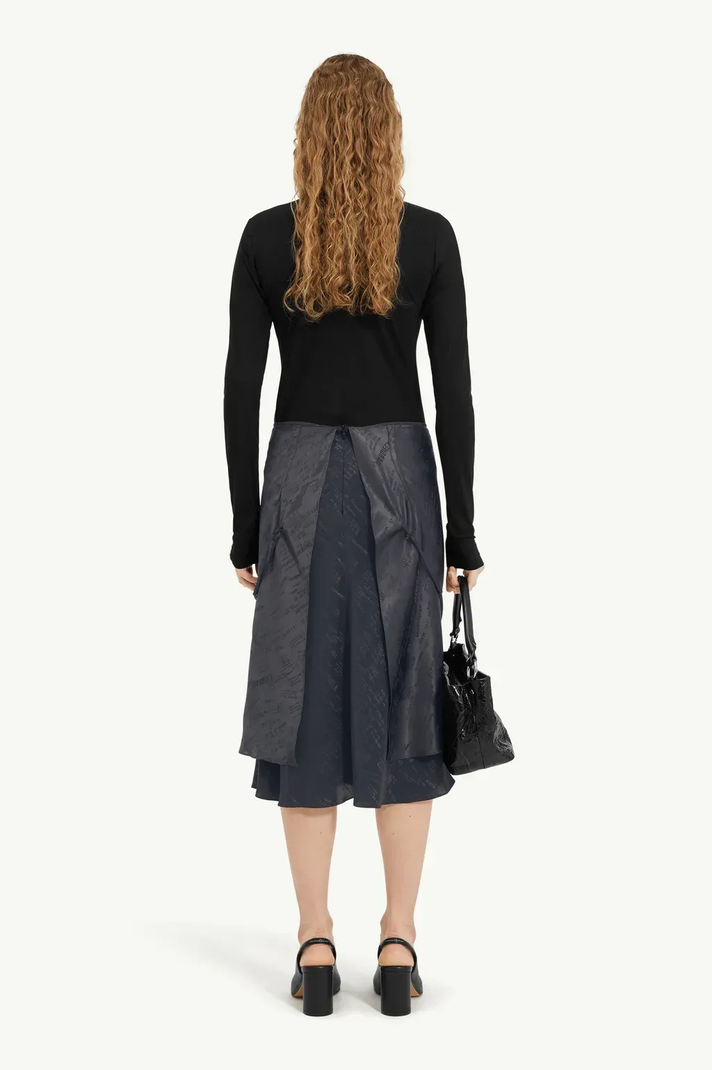 Folded Jacquard Slip Dress