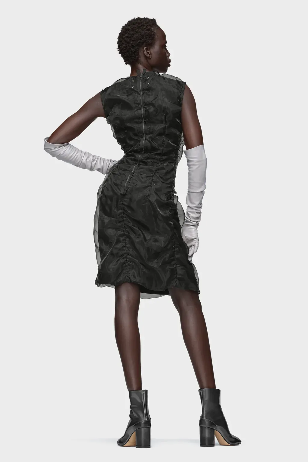 Gathered Organza Dress