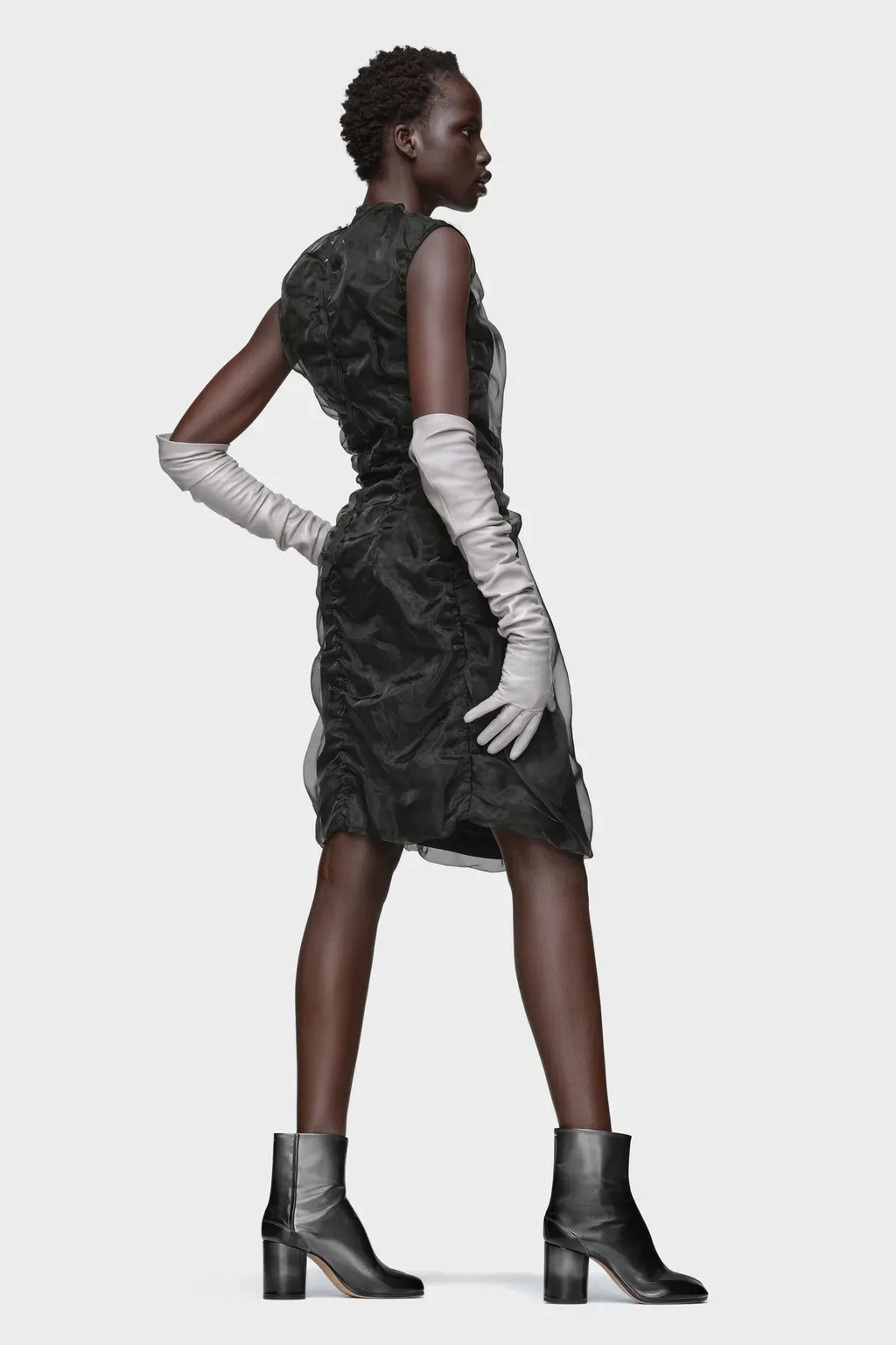 Gathered Organza Dress