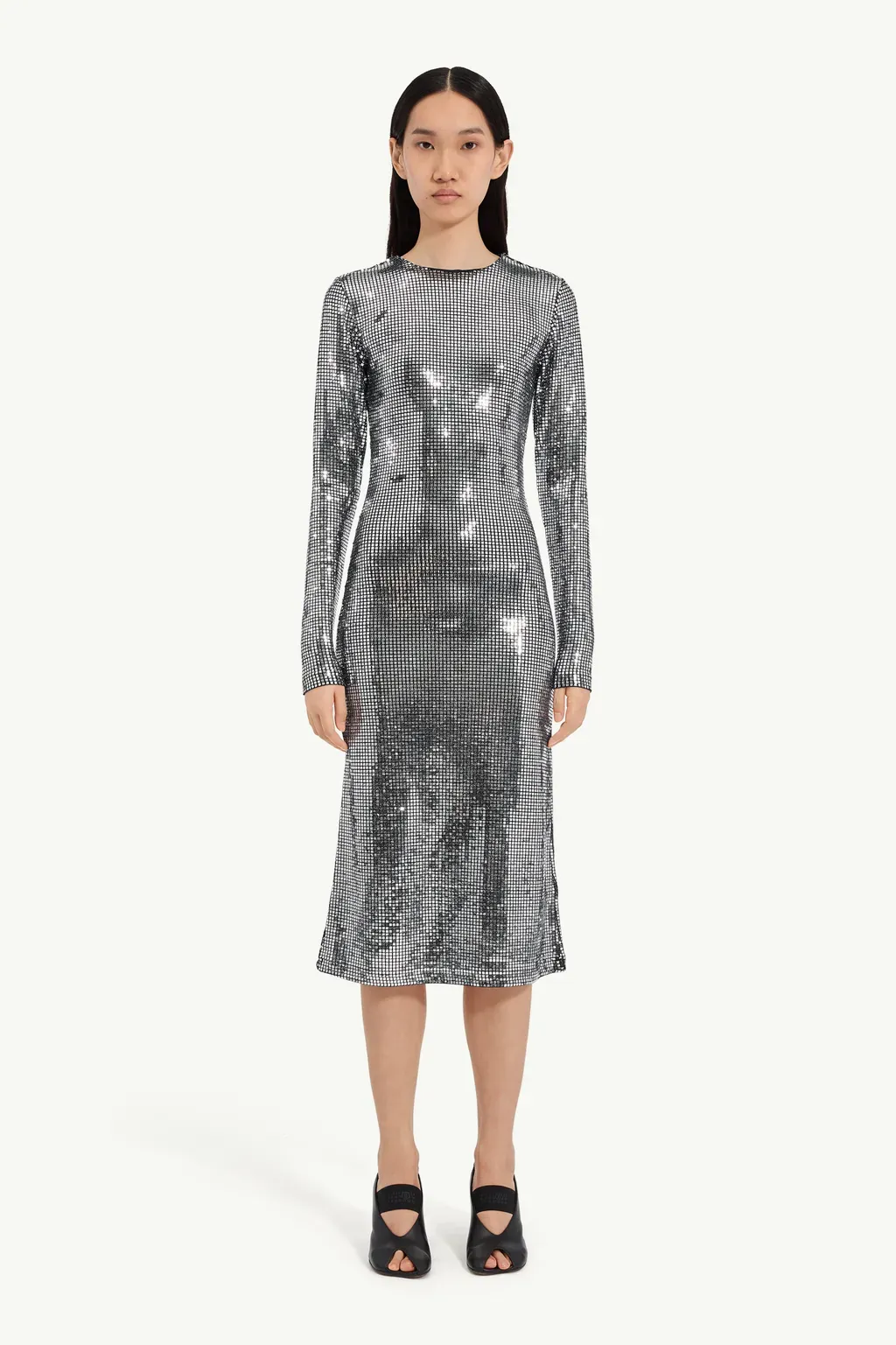 Metallic Midi Dress