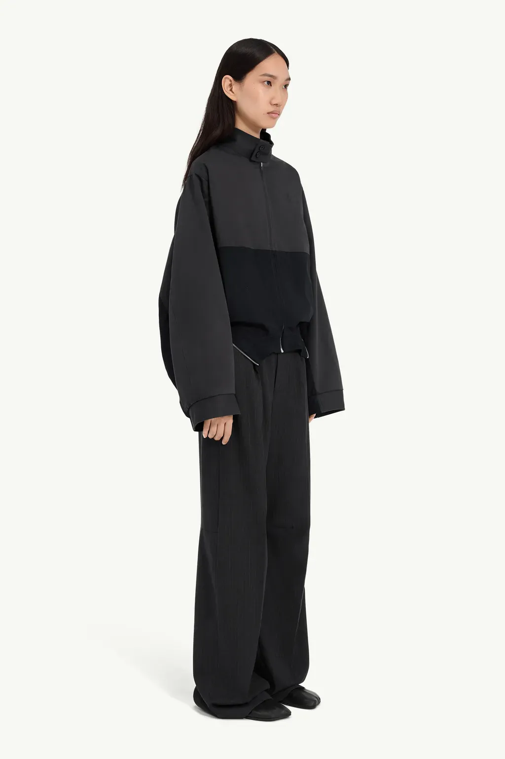 Mirrored Two-Tone Zip Jacket