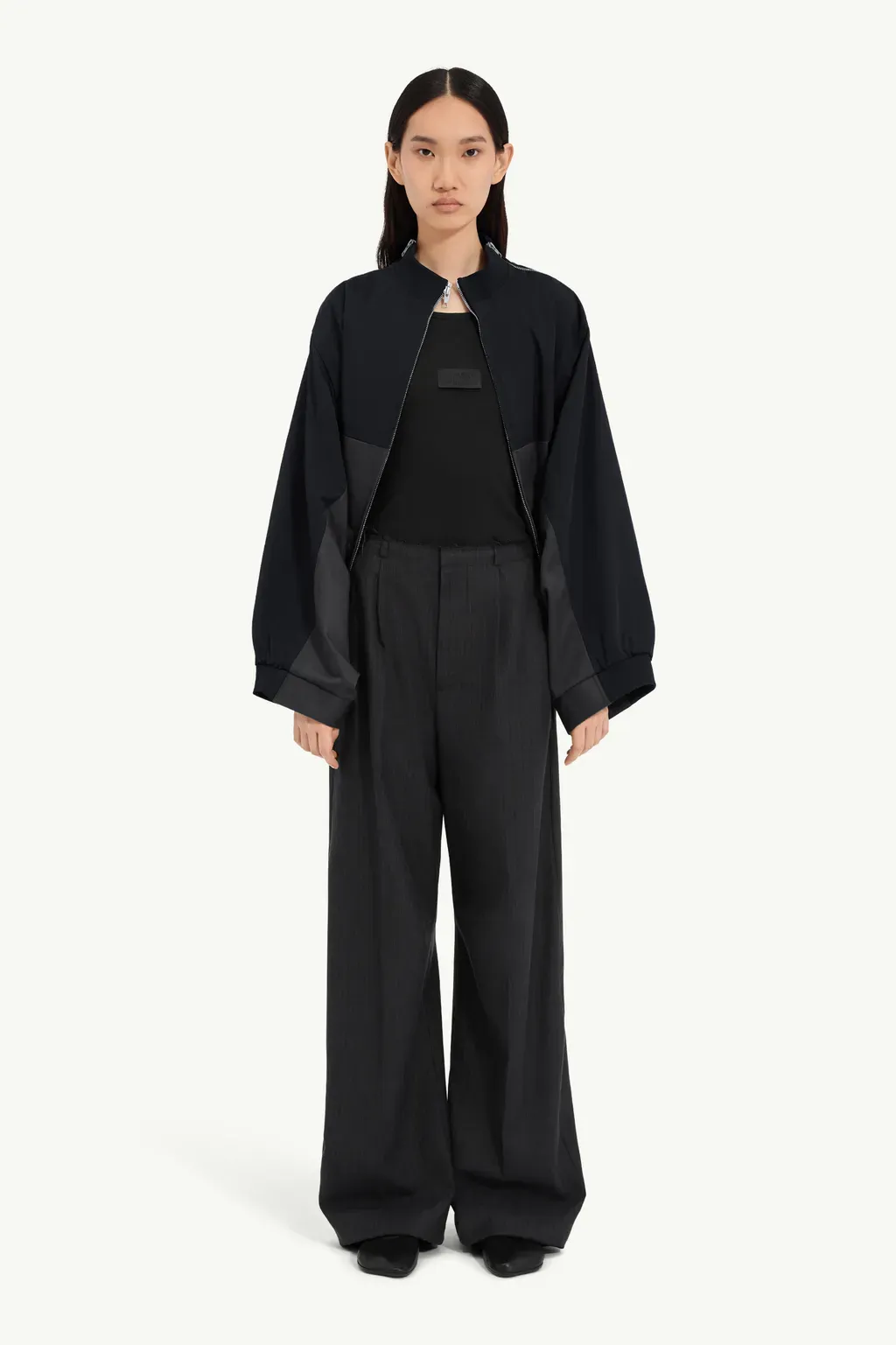 Mirrored Two-Tone Zip Jacket