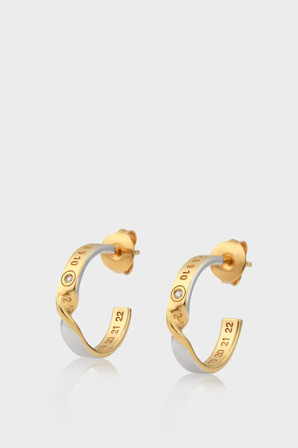 Numeric Diamond Hoop Earrings