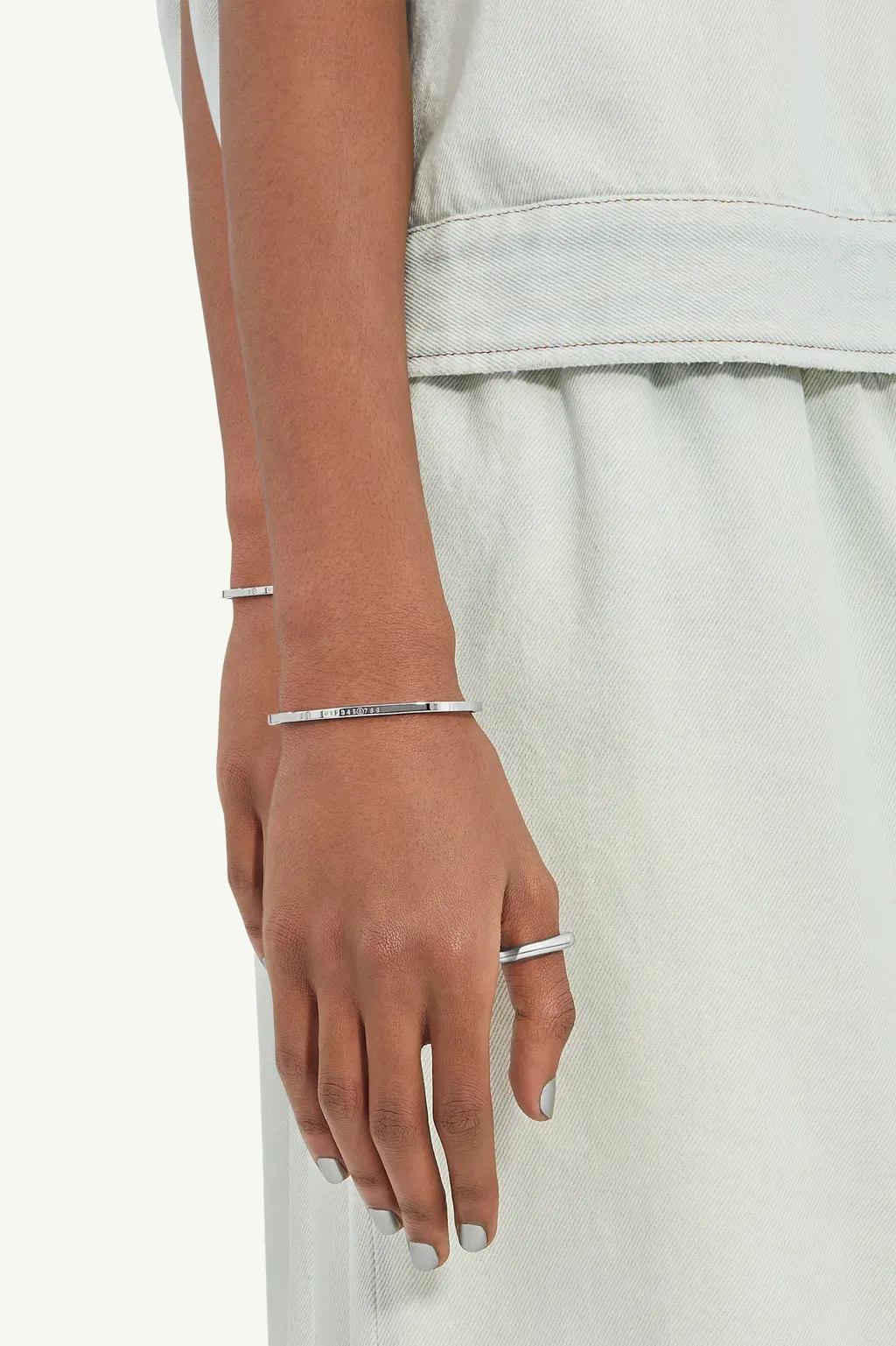Numeric Minimal Signature Cuff Bracelet