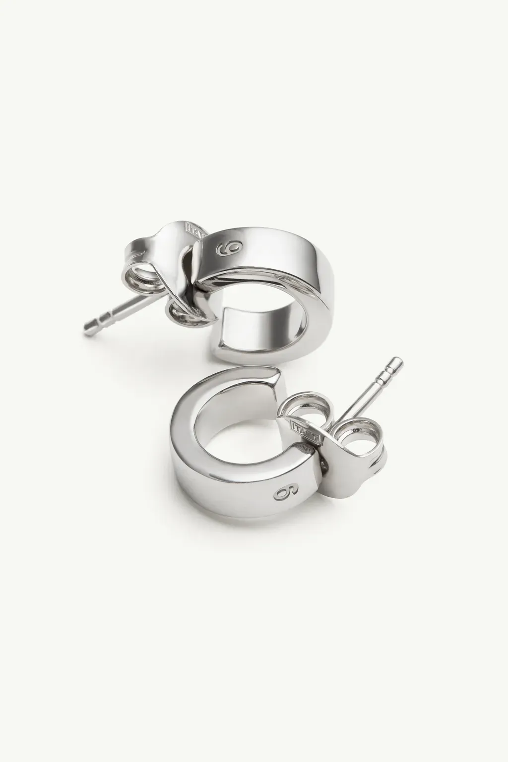 Numeric Minimal Signature Hoop Earrings