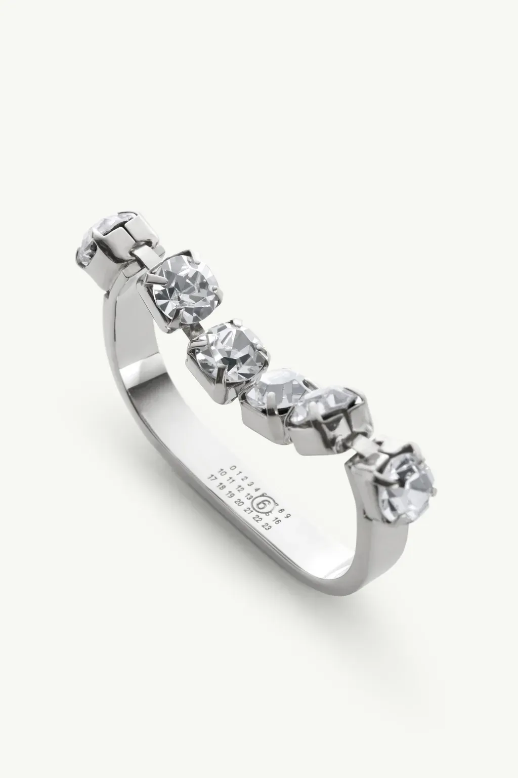 Rhinestone Two-Finger Ring