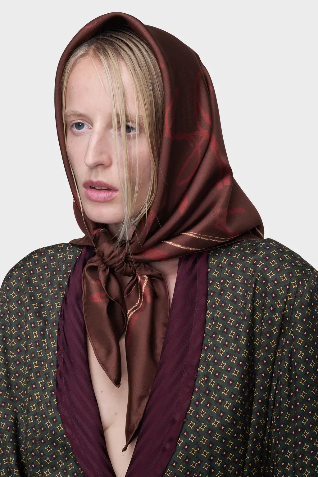 Scribbled Numerical Silk Foulard