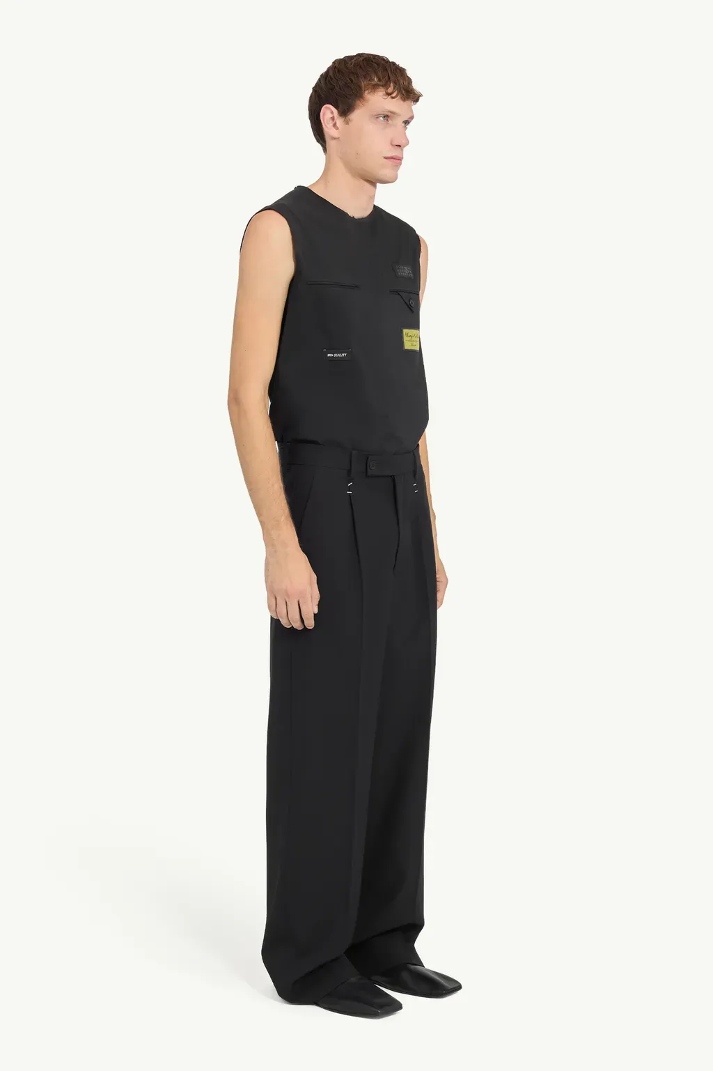 Stapled Wool Trousers