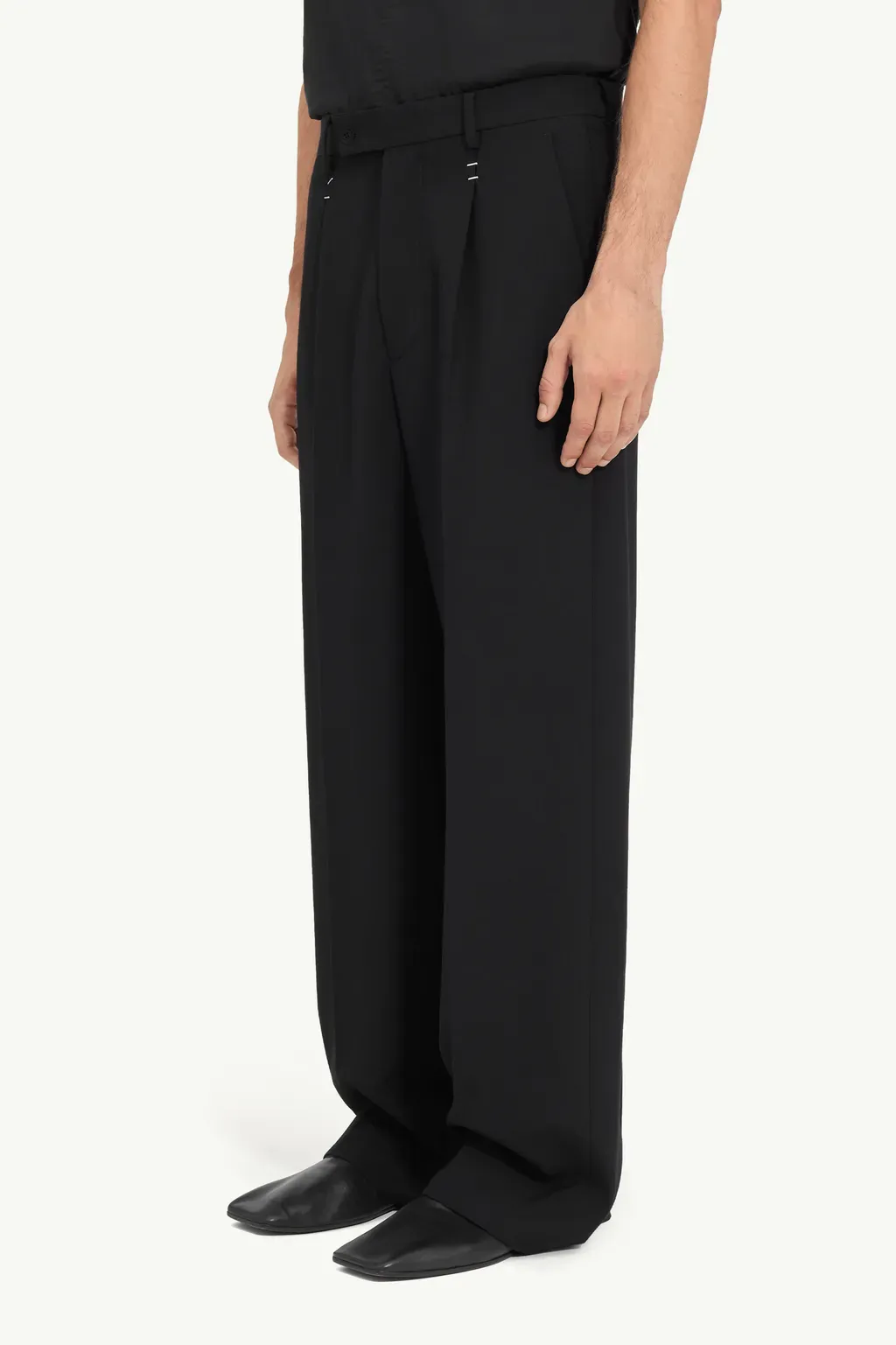 Stapled Wool Trousers