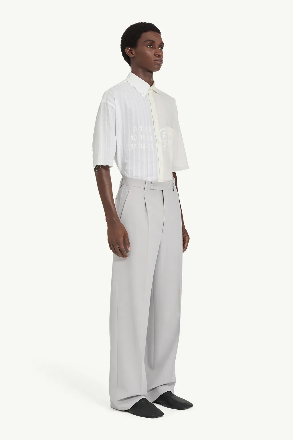 Stapled Wool Trousers