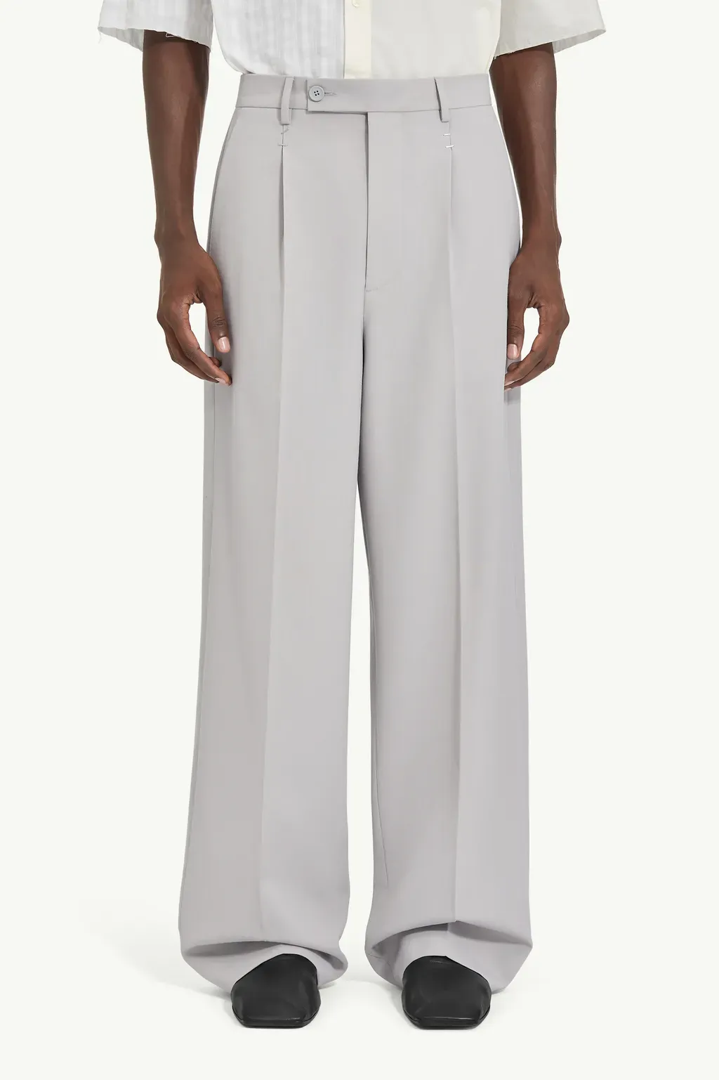 Stapled Wool Trousers