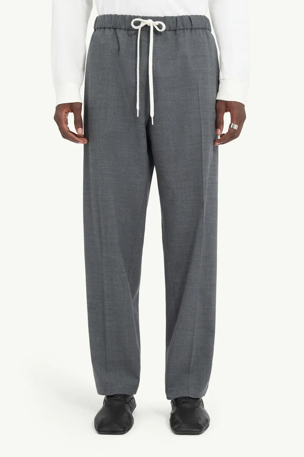 Tailored Wool-Blend Trousers