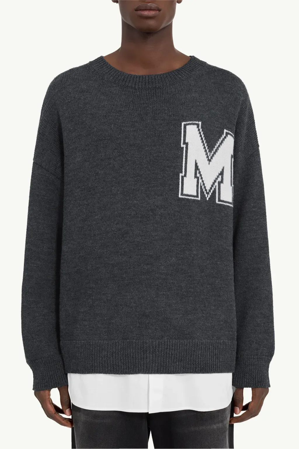 Two-In-One Varsity Knit Sweater