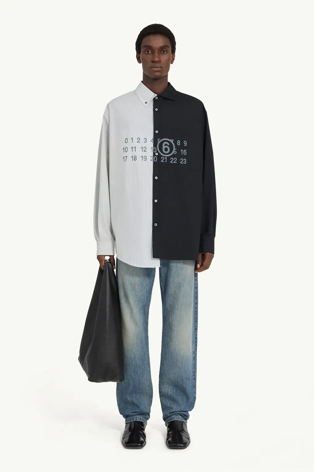 Two-Tone Cotton Poplin Shirt