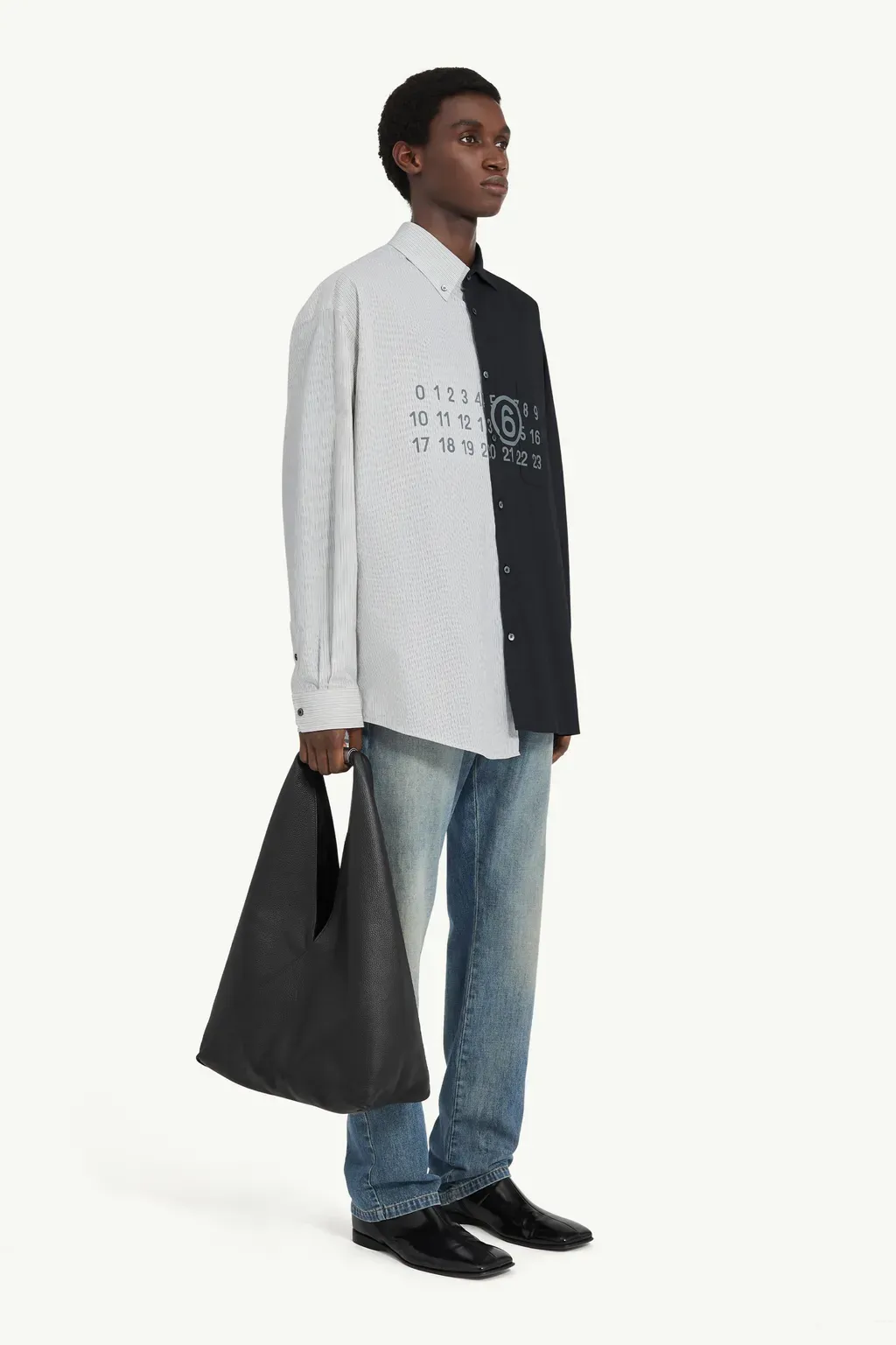 Two-Tone Cotton Poplin Shirt