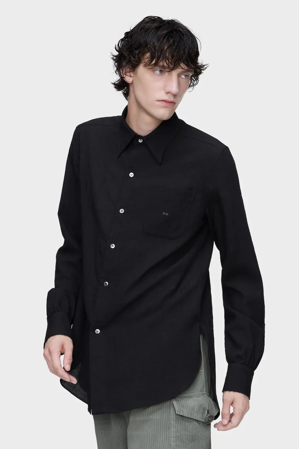 Virgin Wool Long-Sleeved Shirt