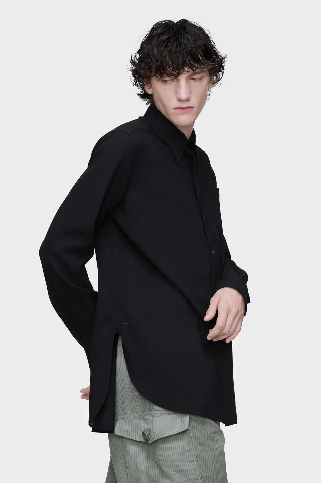 Virgin Wool Long-Sleeved Shirt