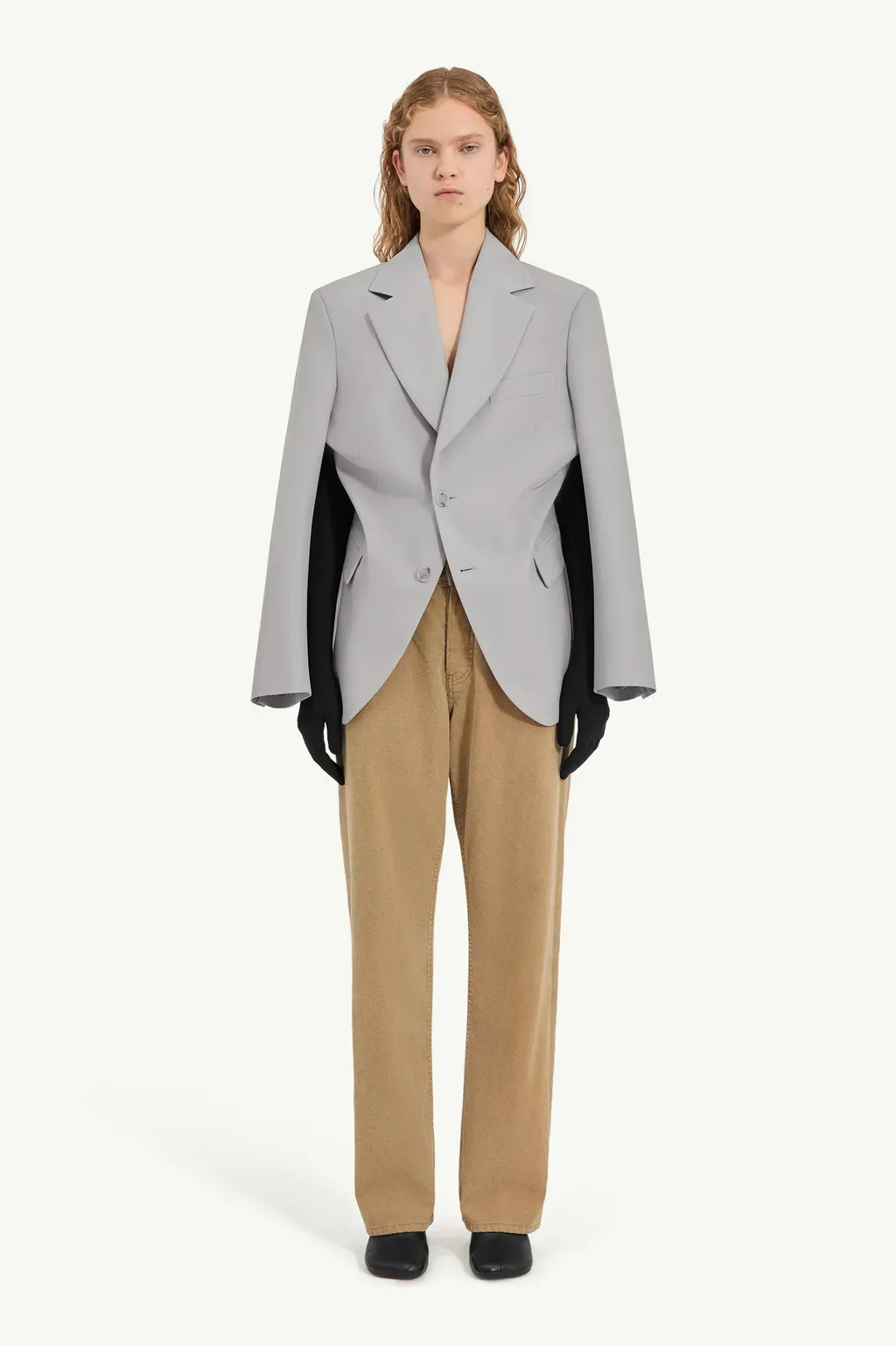 Wool-Blend Blazer With Gloves