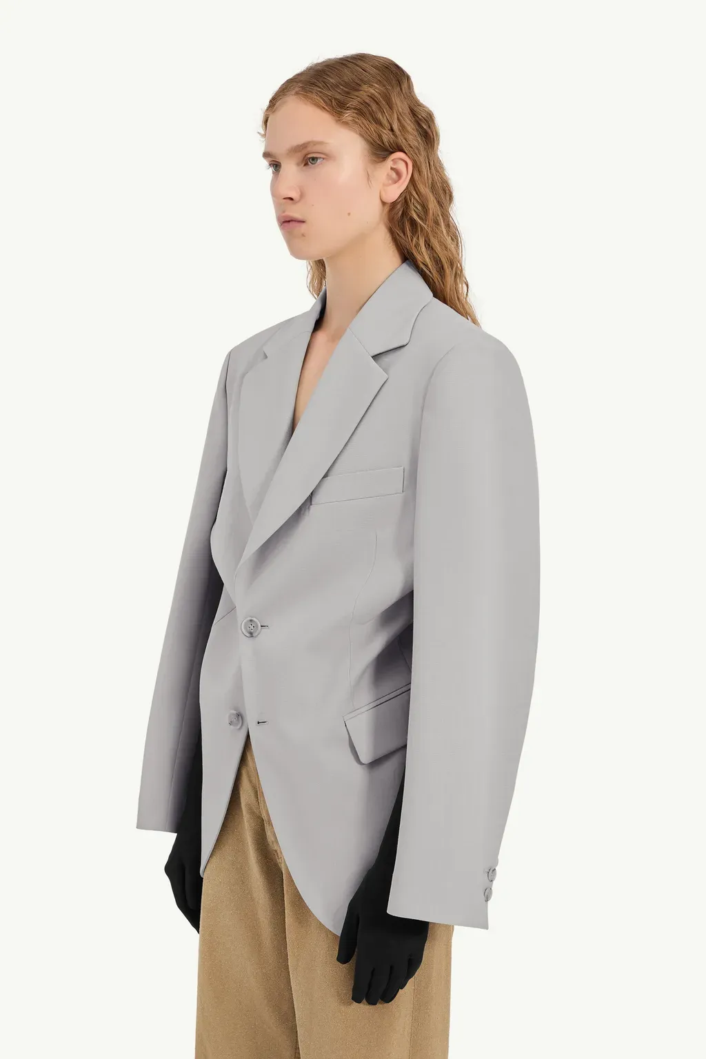 Wool-Blend Blazer With Gloves