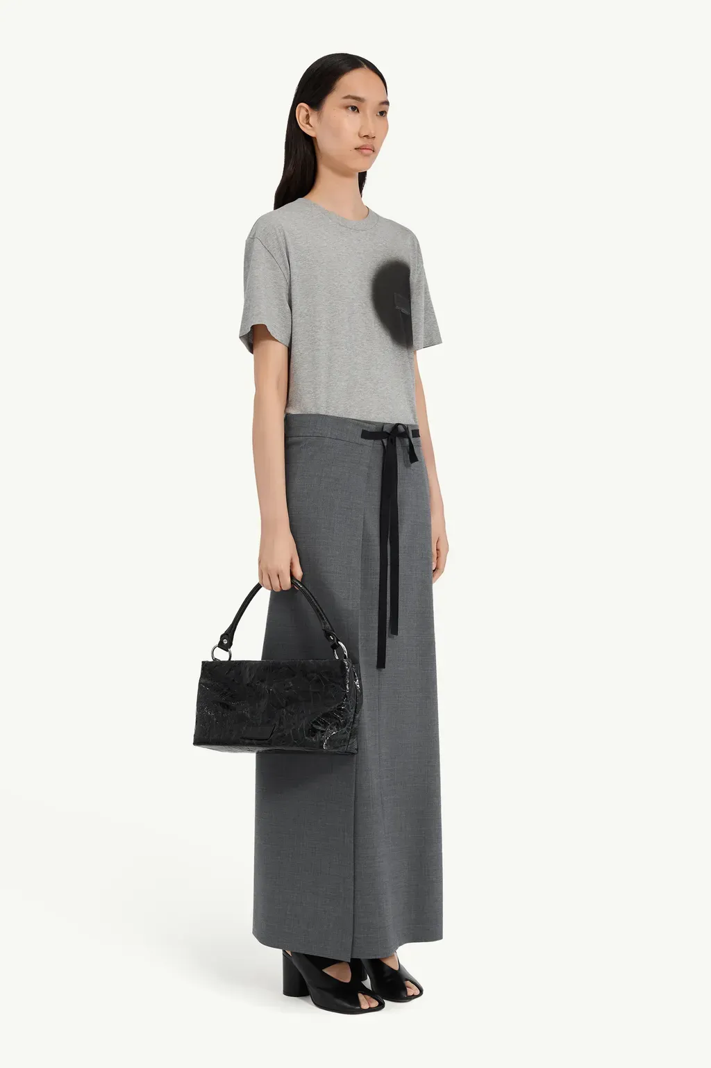 Wool-Blend Wrap Skirt