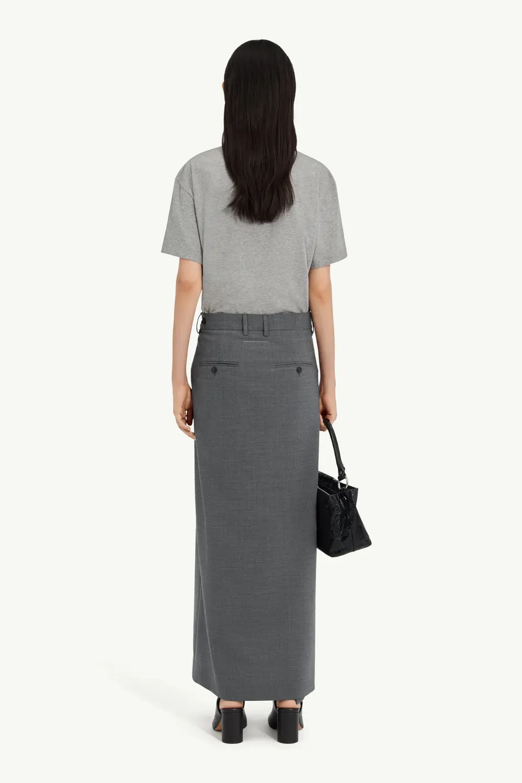 Wool-Blend Wrap Skirt