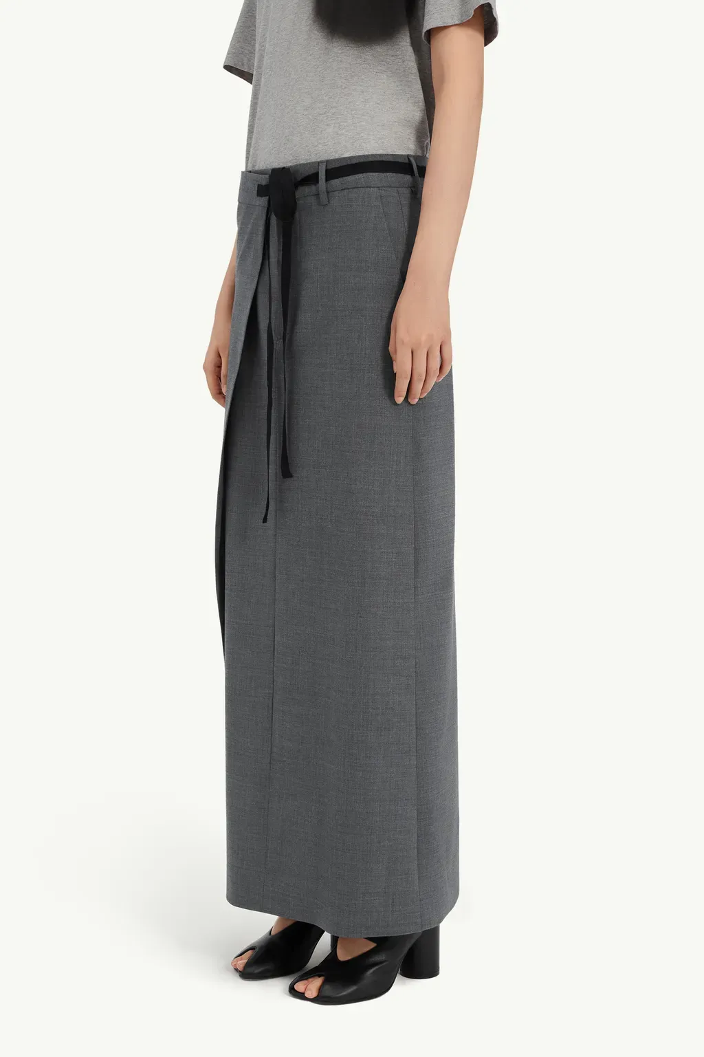 Wool-Blend Wrap Skirt