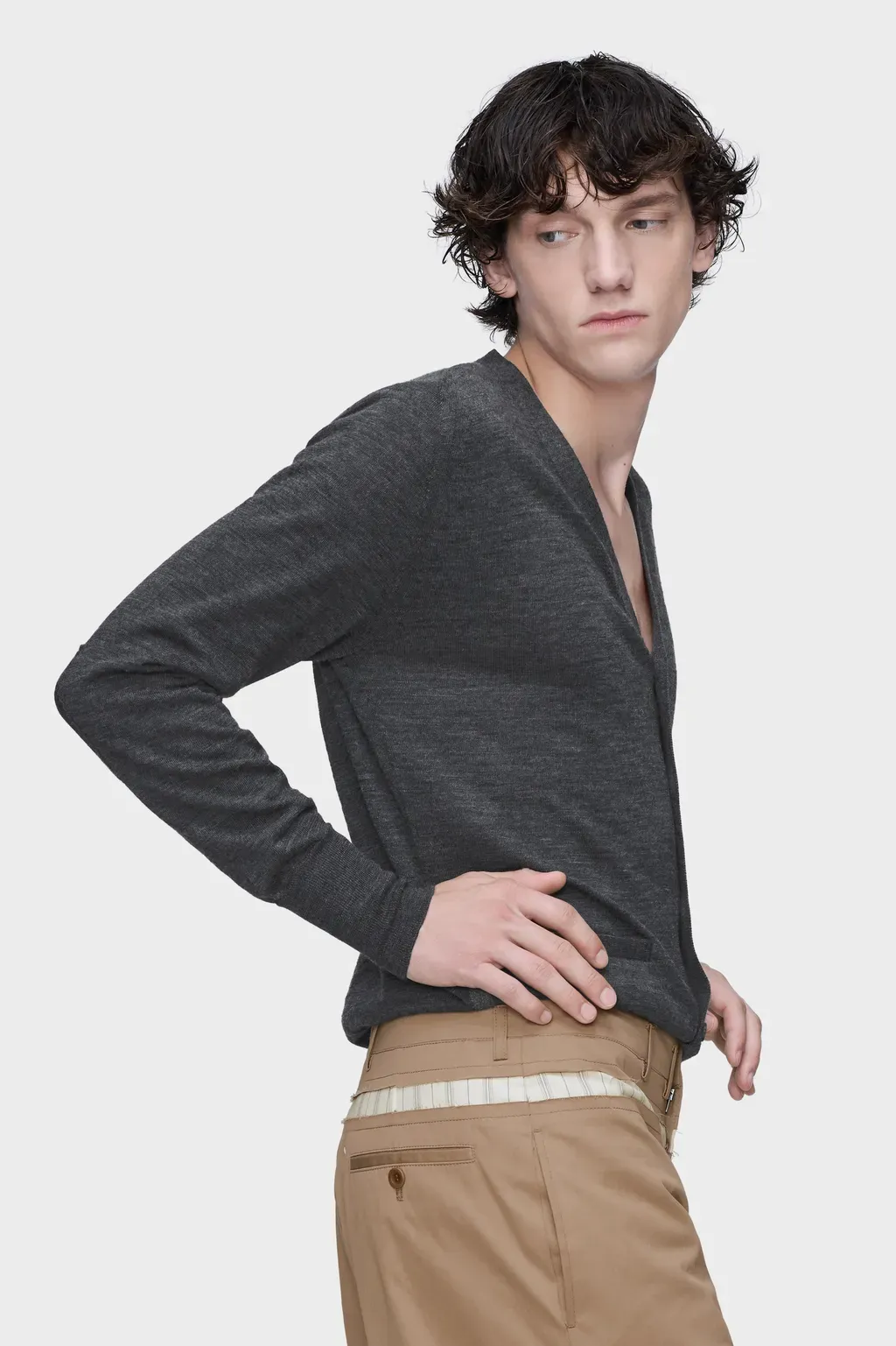 Wool-Blend V-Neck Cardigan