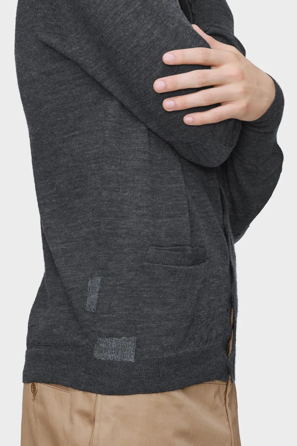 Wool-Blend V-Neck Cardigan