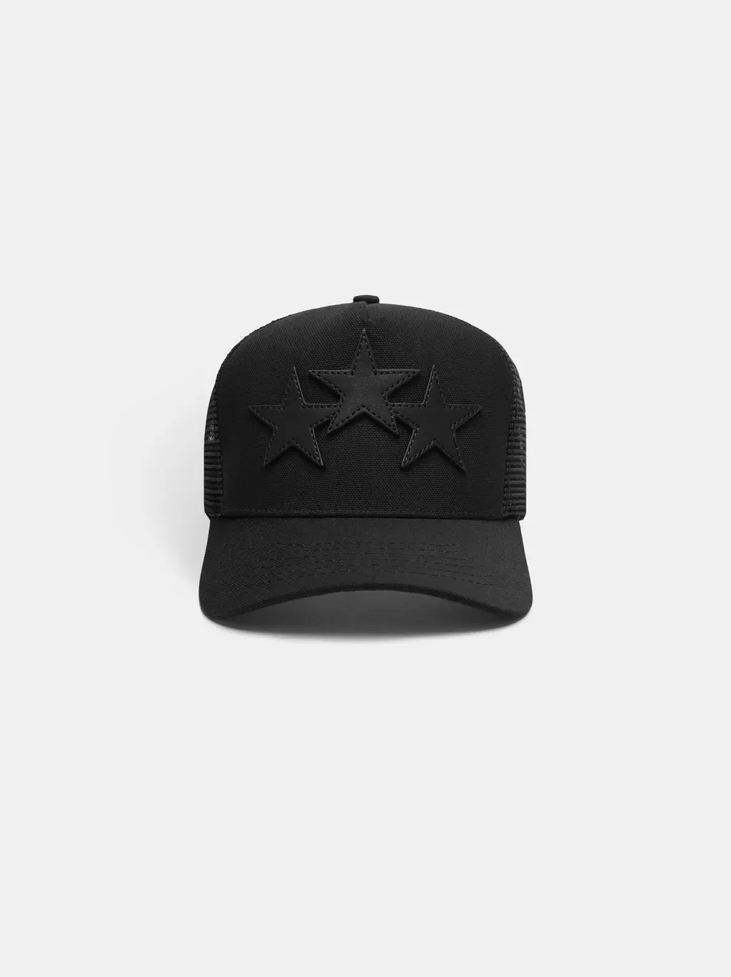 3 Star Trucker Hat - Black Black
