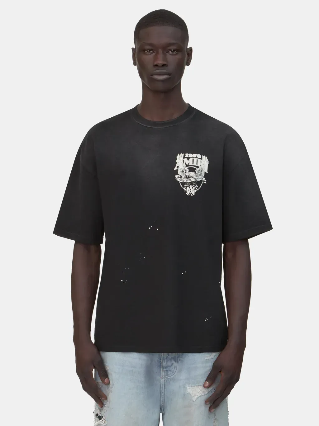 Amiri Eagle Oversized Tee - Black