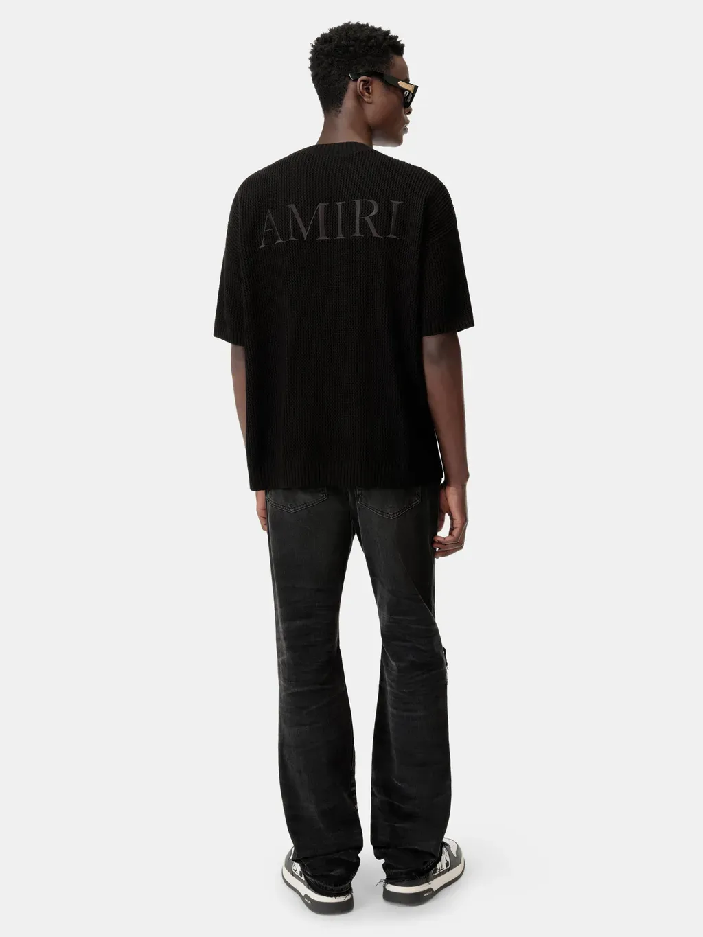 Amiri Crochet Mesh Tshirt - Black