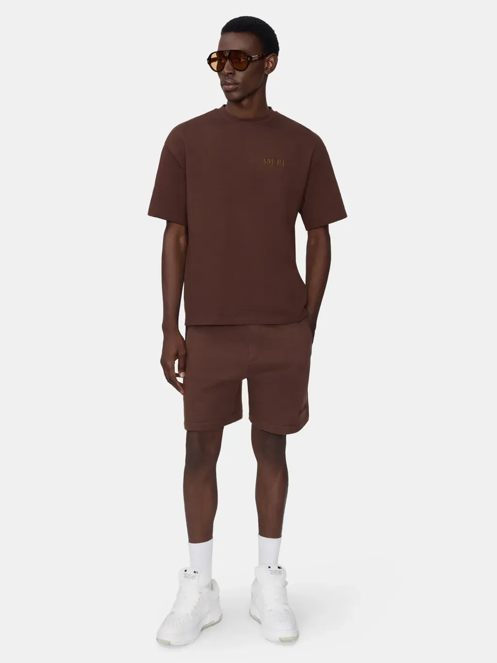 Amiri Embroidered Short - Walnut Brown