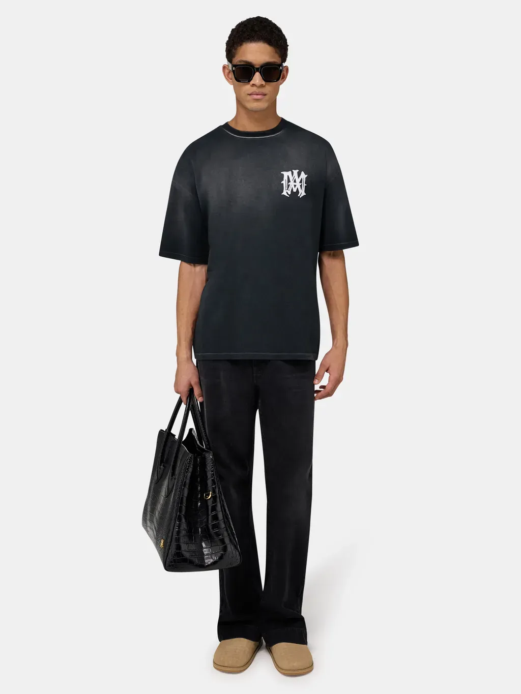 Amiri Hollywood Oversized Tee - Black